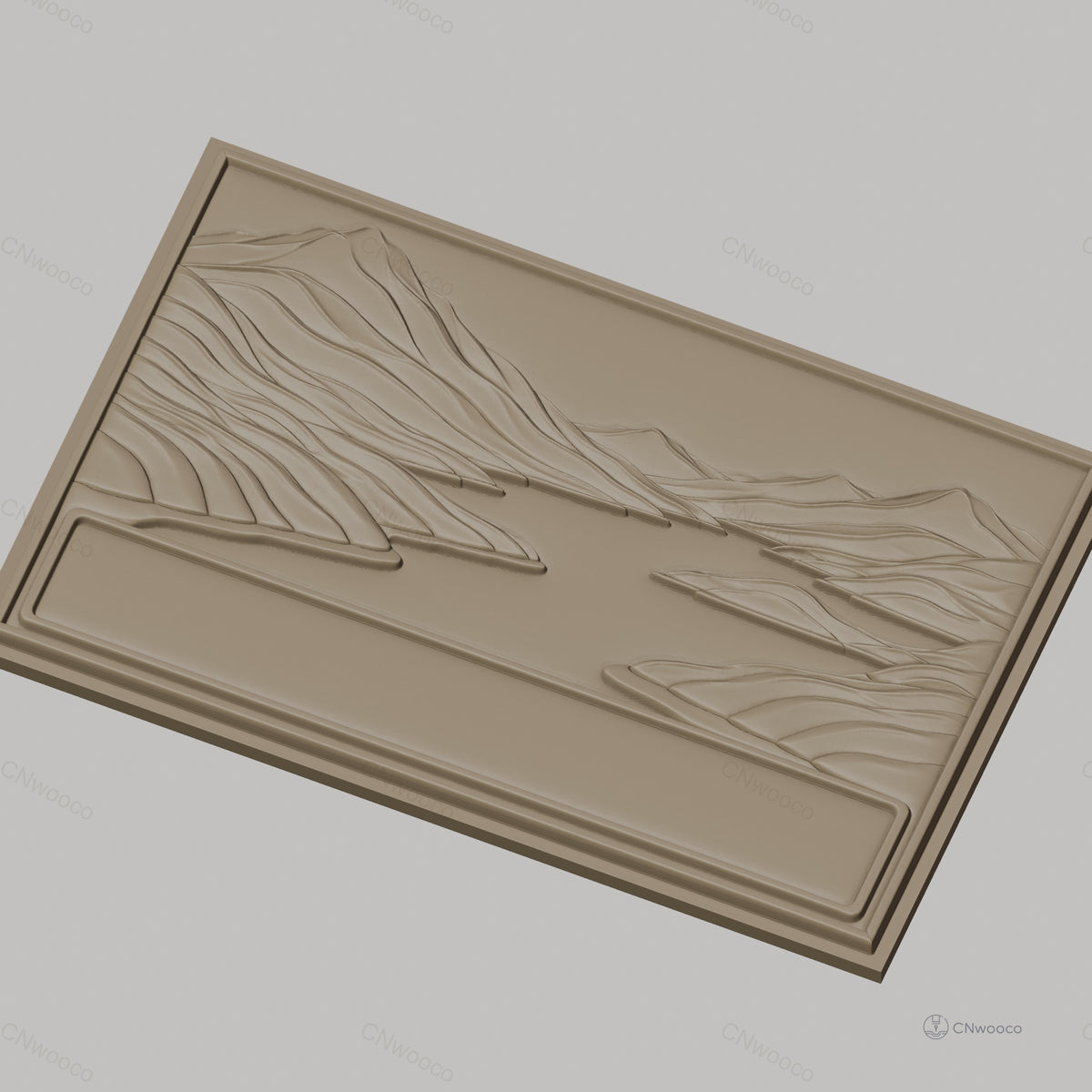 Fichier CNC & impression 3D paysage rivière vallonnée, montagne relief paysage haute qualité relief STL