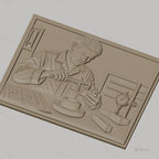 Fichier CNC & impression 3D technicien contrôle qualité, pied à coulisse, plan, outil mesure, haute qualité relief STL