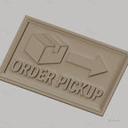 Fichier CNC & impression 3D thème pick up commande, boîte colis flèche direction, haute qualité relief STL