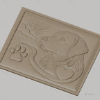 Fichier CNC & impression 3D chien Golden Retriever, patte, cœur et soleil, haute qualité relief STL