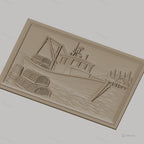 Fichier CNC & impression 3D bateau de pêche, casiers à homard, maison de bord de mer, haute qualité relief STL