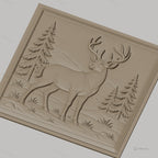 Fichier CNC & impression 3D cerf majestueux forêt montagne haute qualité relief STL
