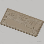 Fichier CNC & impression 3D scène de résurrection, tombeau vide, trois croix et lever de soleil, haute qualité relief STL