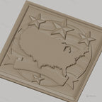 Fichier CNC & impression 3D carte des États-Unis, étoiles et bannière relief américain, haute qualité relief STL