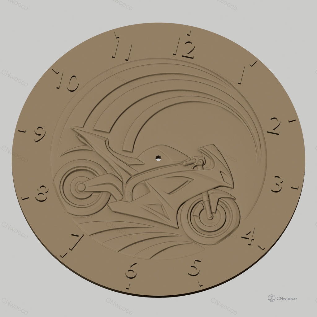 Fichier CNC & impression 3D horloge murale moto sportive racing STL