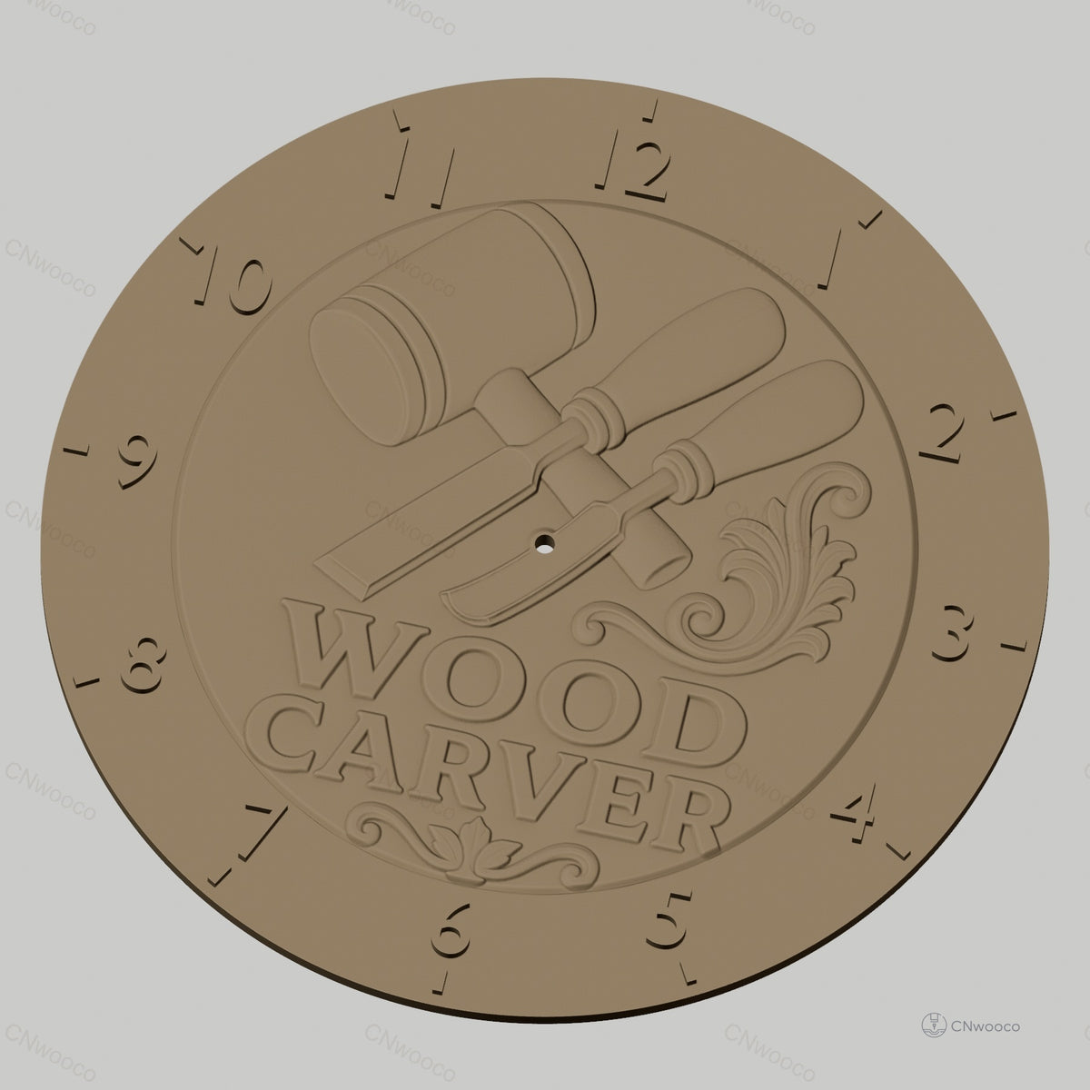 Fichier CNC & impression 3D horloge murale outils sculpture bois STL