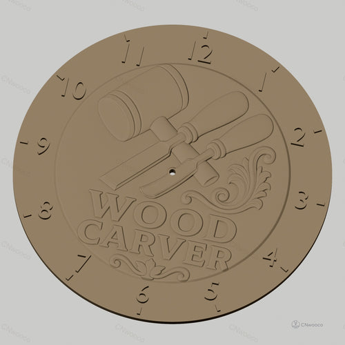 Fichier CNC & impression 3D horloge murale outils sculpture bois STL