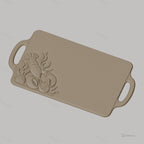 Fichier CNC plateau homard, coquillages et citron, bas-relief pour sculpture sur bois, STL