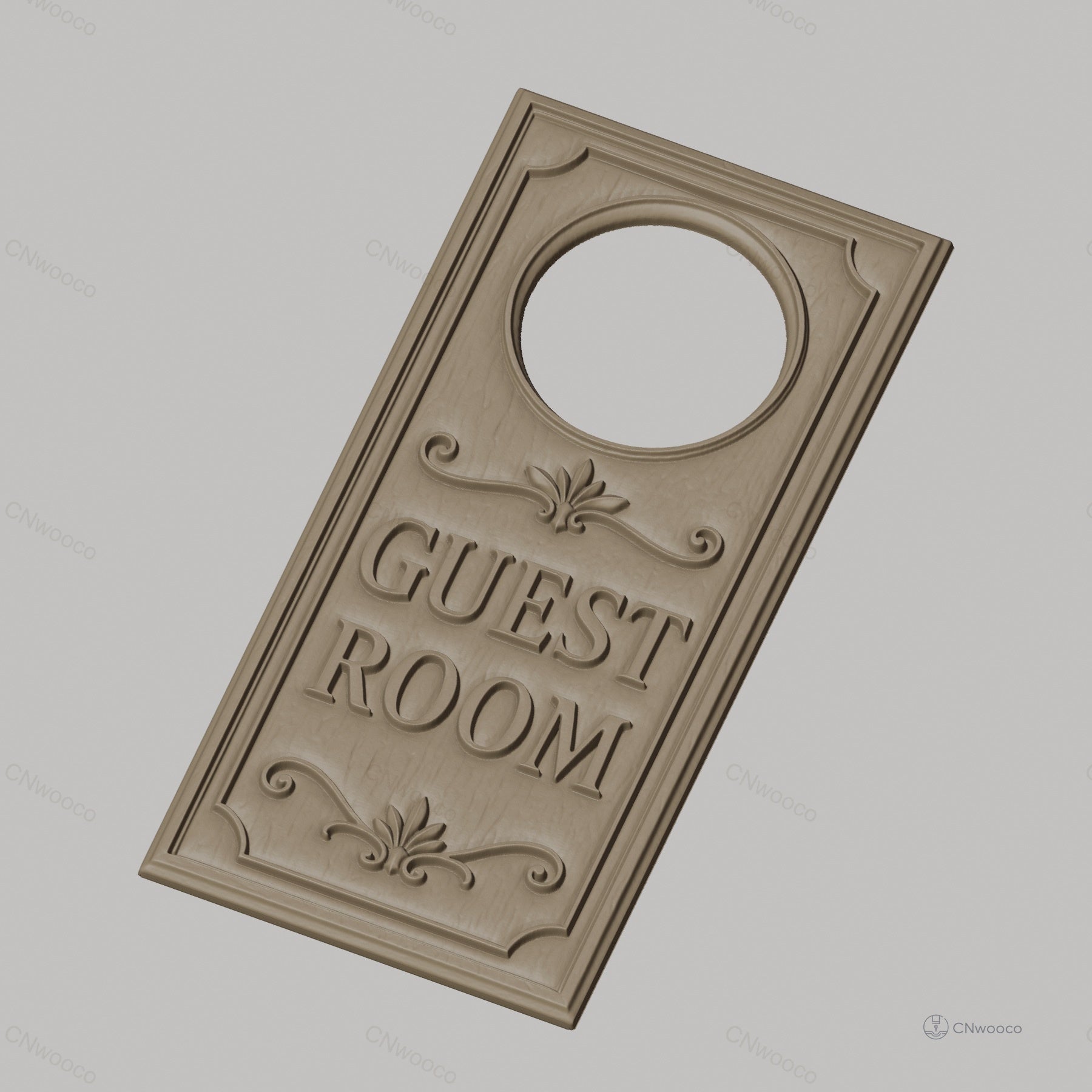 Fichier CNC & impression 3D plaque porte 'Guest Room', décoration chambre, STL très haute qualité