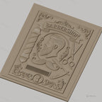Fichier CNC & impression 3D barbershop, portrait homme, ciseaux, rasoir, peigne, décor vintage, haute qualité relief STL