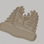 Fichier CNC & impression 3D enseigne décorative cerf et sapins, STL très haute qualité