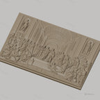 Fichier CNC & impression 3D école d athènes, figures philosophiques et architecture classique, haute qualité relief STL