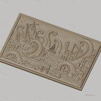 Fichier CNC & impression 3D monstre marin, bateau attaqué par poulpes géants et phare, haute qualité relief STL