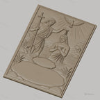 Fichier CNC & impression 3D Baptême de Jésus, scène de baptême chrétien, haute qualité relief STL