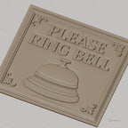 Fichier CNC & impression 3D plaque Please Ring Bell, sonnette et ornements art déco, haute qualité relief STL