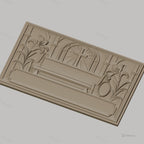 Fichier CNC & impression 3D relief religieux, croix, lys, cadre vide, haute qualité relief STL