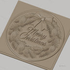 Fichier CNC & impression 3D couronne de Noël, pommes de pin et ruban, haute qualité relief STL