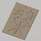 Fichier CNC & impression 3D Croix chrétienne, couronne d'épines et clous relief, haute qualité relief STL