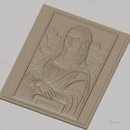 Fichier CNC & impression 3D portrait Mona Lisa, relief visage et paysage détaillé, haute qualité relief STL