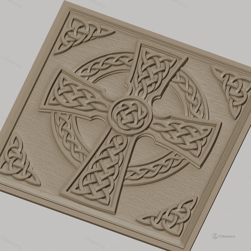 Fichier CNC & impression 3D Croix celtique, motifs noués et ornementations celtiques, haute qualité relief STL