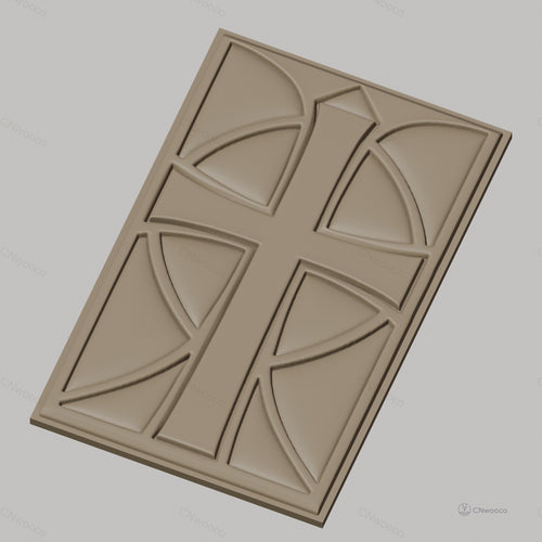 Fichier CNC & impression 3D croix chrétienne, motif géométrique, haute qualité relief STL