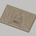Fichier CNC & impression 3D train à vapeur sortie tunnel, rochers et voies ferrées, haute qualité relief STL