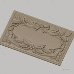 Fichier CNC & impression 3D Noël gui et ruban, cadre relief décoratif, haute qualité relief STL