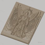 Fichier CNC & impression 3D ange guerrier, épée, ailes, portail céleste haute qualité relief STL
