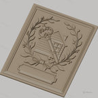 Fichier CNC & impression 3D clé vintage et maison avec couronne de feuilles, haute qualité relief STL