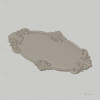 Fichier CNC & impression 3D plaque décorative ovale ornementée, STL très haute qualité
