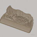 Fichier CNC porte-clés mural enseigne American Spirit avec aigle et drapeau USA, STL très haute qualité