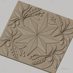 Fichier CNC & impression 3D étoile et branches d'olivier, motifs décoratifs classiques, haute qualité relief STL