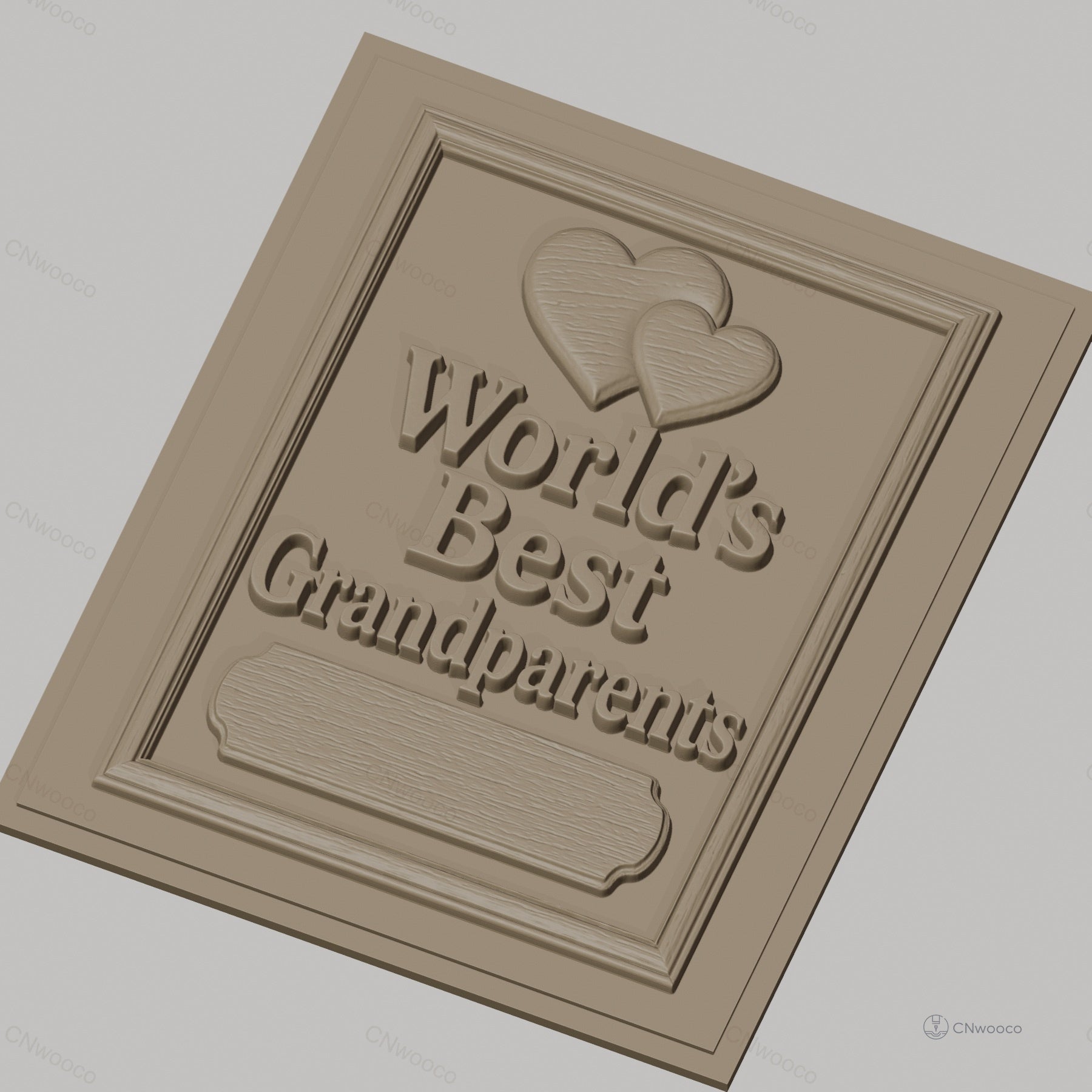 Fichier CNC & impression 3D meilleure plaque Grandparents, coeurs relief décoratif, haute qualité relief STL