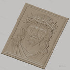 Fichier CNC & impression 3D Jésus Christ, couronne d'épines et gouttes de sang, haute qualité relief STL