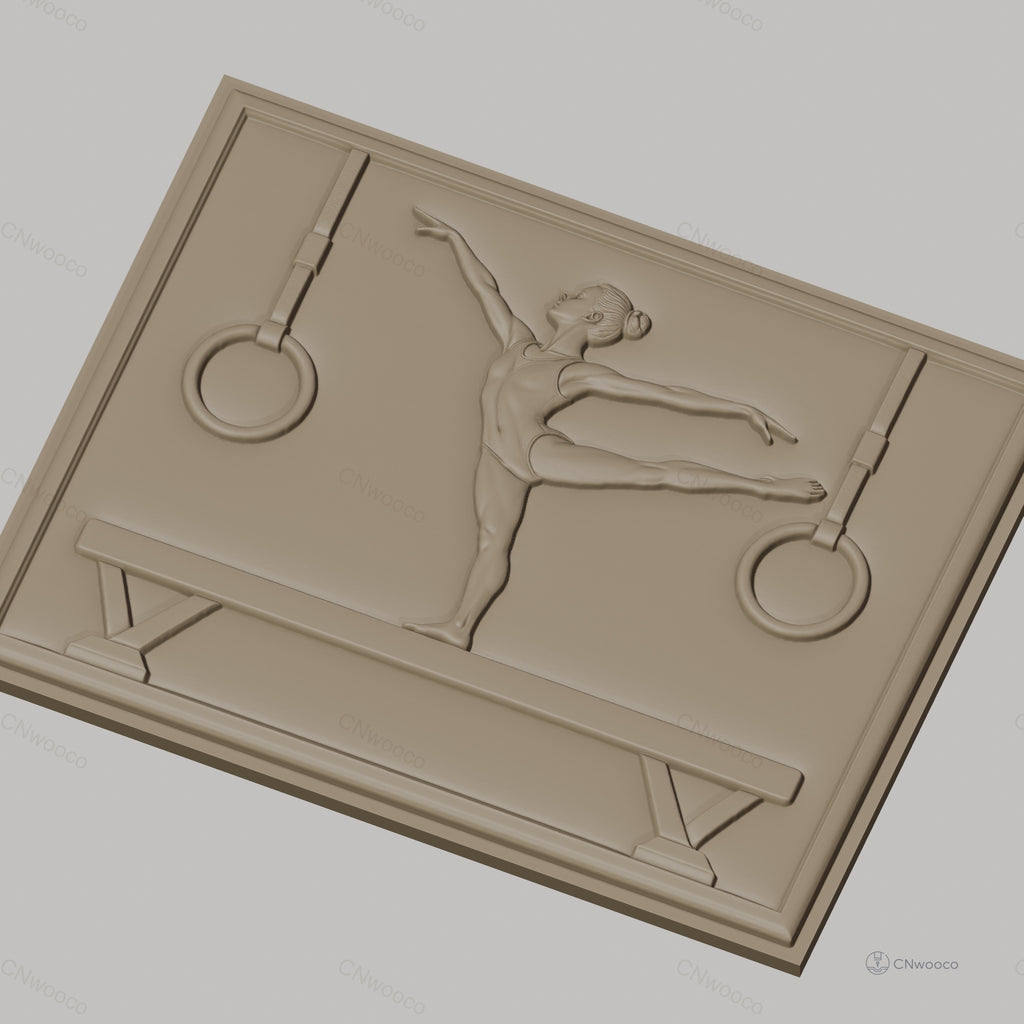 Fichier CNC & impression 3D Gymnastique enfant, cheval d'arçon et anneaux, haute qualité relief STL