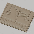 Fichier CNC & impression 3D Gymnastique enfant, cheval d'arçon et anneaux, haute qualité relief STL