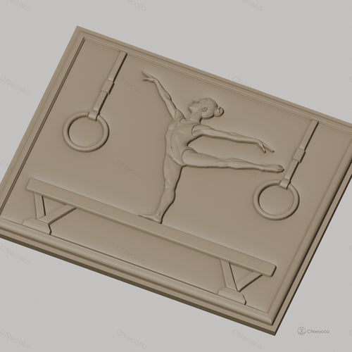 Fichier CNC & impression 3D Gymnastique enfant, cheval d'arçon et anneaux, haute qualité relief STL