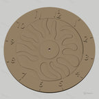 Fichier CNC & impression 3D horloge murale motif soleil abstrait STL