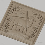 Fichier CNC & impression 3D agneau pascal, bannière chrétienne, haute qualité relief STL