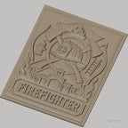 Fichier CNC & impression 3D pompier, casque, haches croisées, hydratant, échelle, caserne, haute qualité relief STL