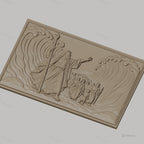 Fichier CNC & impression 3D Passage de la Mer Rouge, Moïse et peuple traversant, haute qualité relief STL