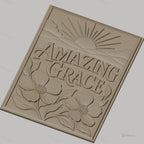 Fichier CNC & impression 3D Amazing Grace, soleil levant et fleurs, haute qualité relief STL
