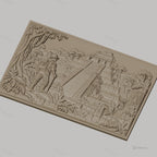Fichier CNC & impression 3D pyramide maya, explorateur, jungle, temple ancien haute qualité relief STL