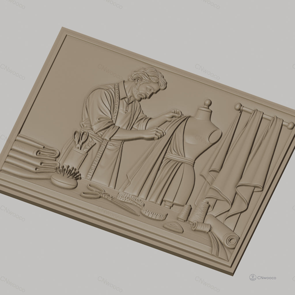 Fichier CNC & impression 3D tailleur couture, mannequin, tissu, outils haute qualité relief STL