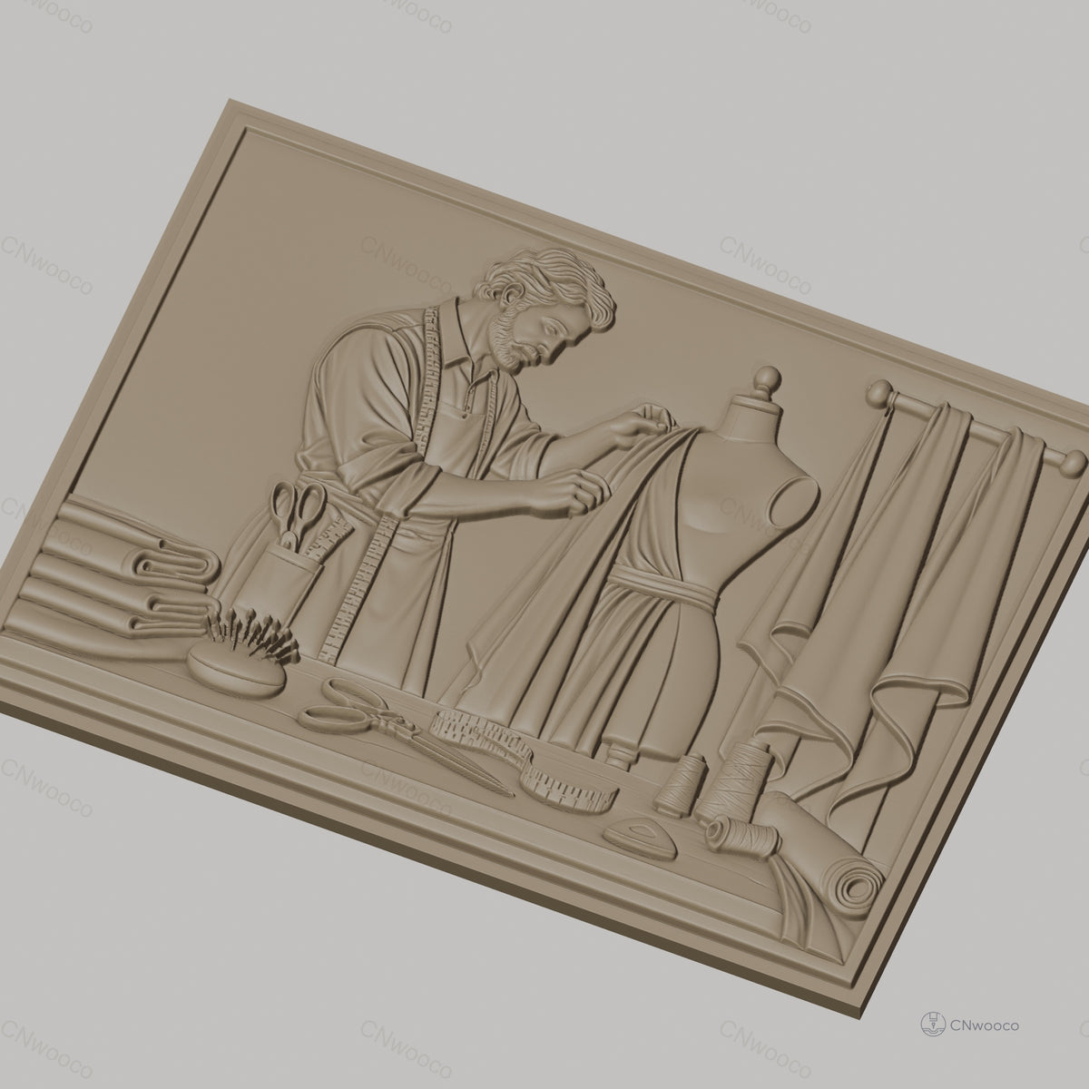 Fichier CNC & impression 3D tailleur couture, mannequin, tissu, outils haute qualité relief STL