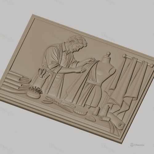 Fichier CNC & impression 3D tailleur couture, mannequin, tissu, outils haute qualité relief STL