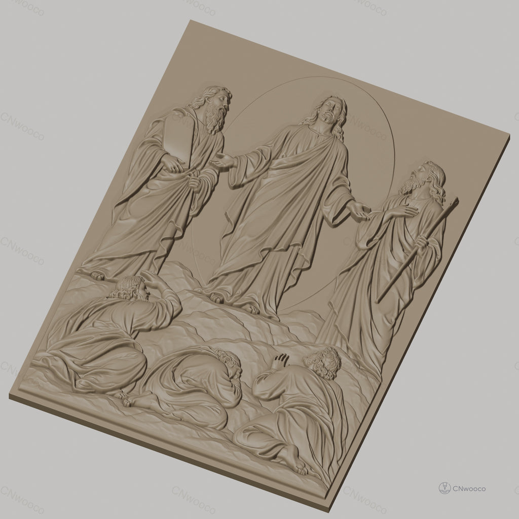 Fichier CNC & impression 3D scène religieuse Jésus et apôtres, haute qualité relief STL