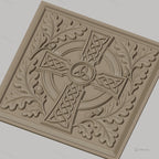 Fichier CNC & impression 3D Croix celtique, feuillage et glands en relief, haute qualité relief STL