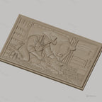 Fichier CNC & impression 3D vétérinaire et vaches, fermier médecin avec veau dans grange, haute qualité relief STL