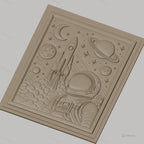 Fichier CNC & impression 3D espace, astronaute, fusée, planètes, haute qualité relief STL